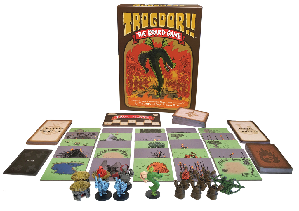 Trogdor the Board Game phote with plastic minatures and cards